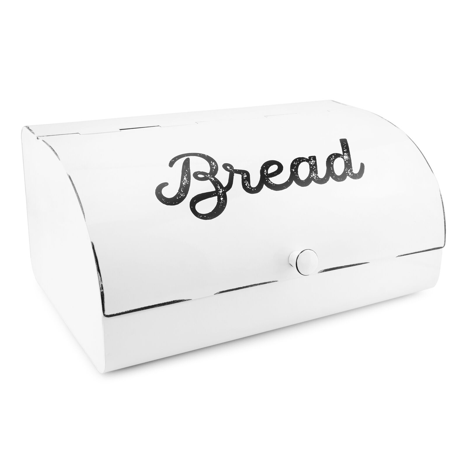 Enamelware Bread Box; White Modern Farmhouse Vintage Style Countertop Bin