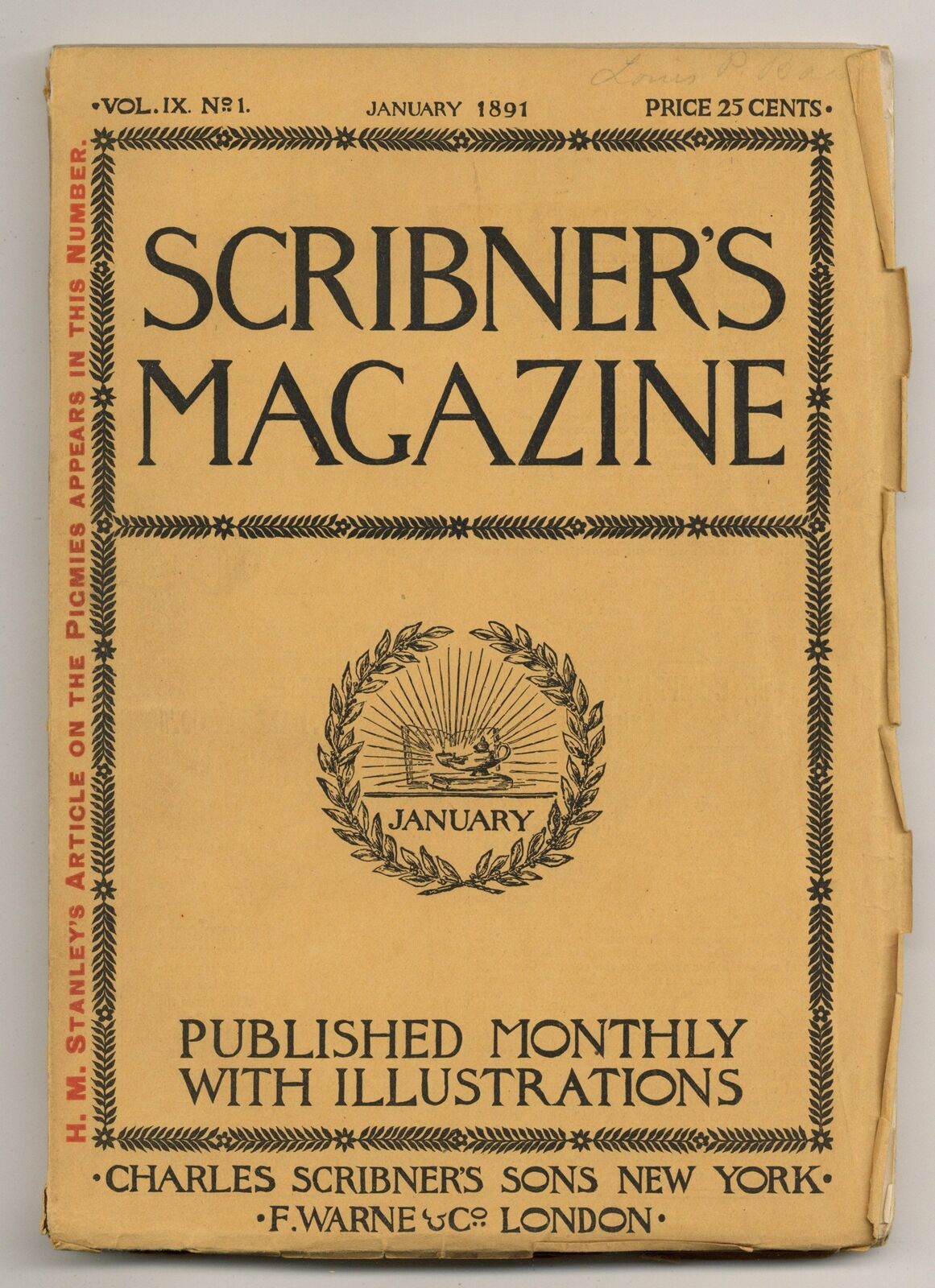 Scribner\'s Magazine Jan 1891 Vol. 9 #1 VG 4.0