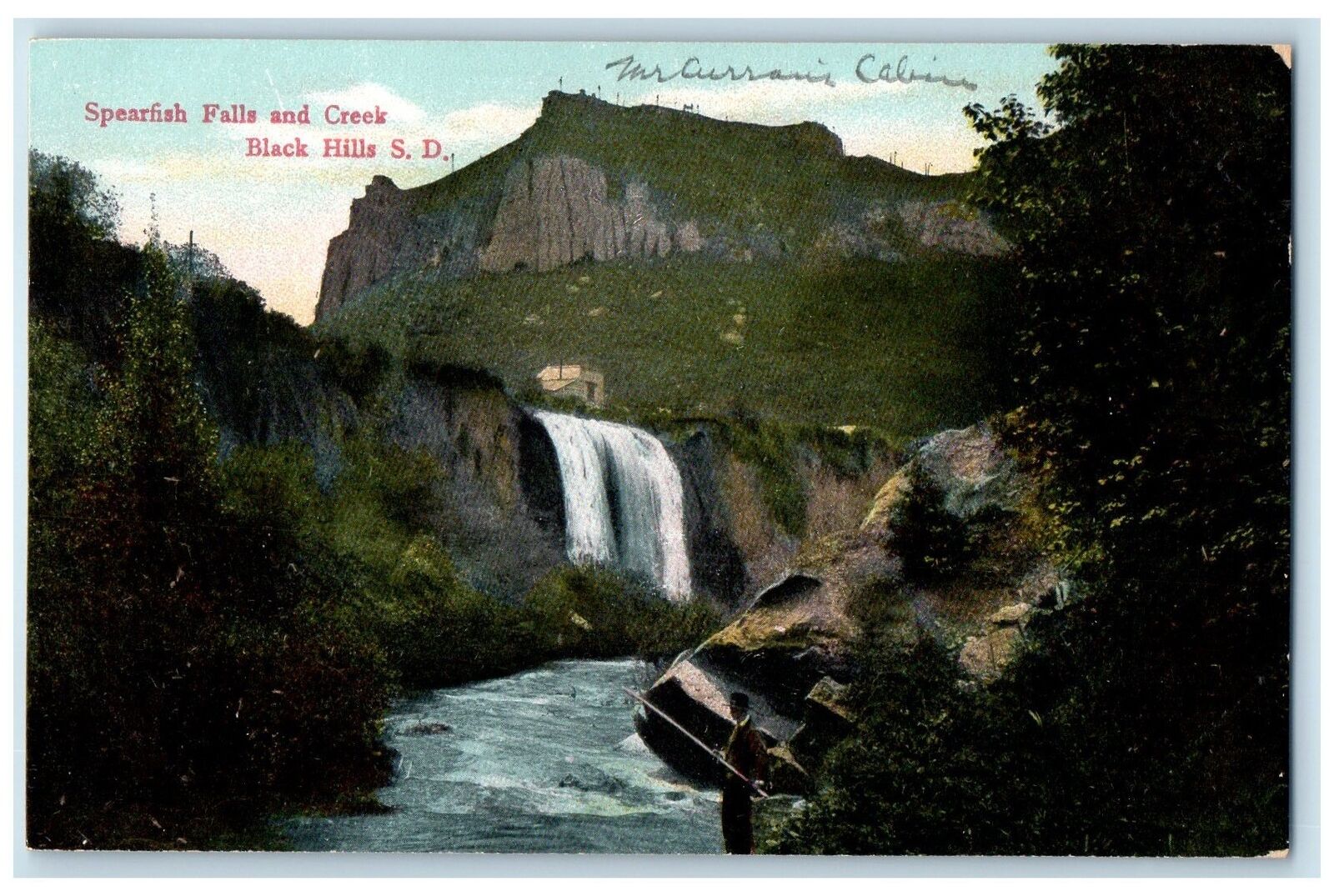 c1910\'s Spearfish Falls & Creek Canyon Hills Black Hills South Dakota Postcard