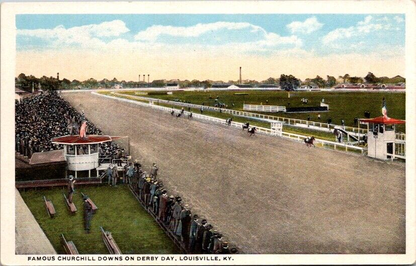 Postcard Kentucky Derby Churchill Downs Louisville Kentucky KY c.1915-1930  Q377