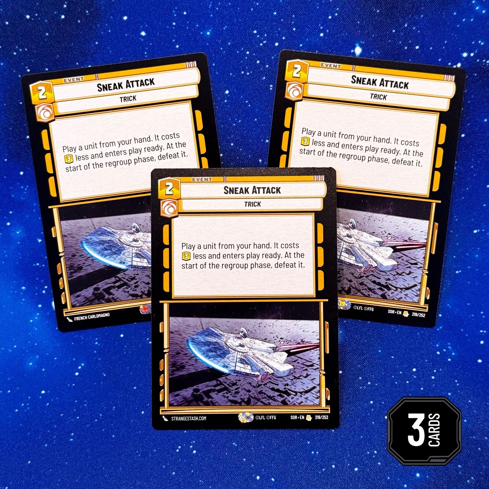 PLAYSET (x3) Sneak Attack Event Trick #219 Star Wars Unlimited SWU SOR