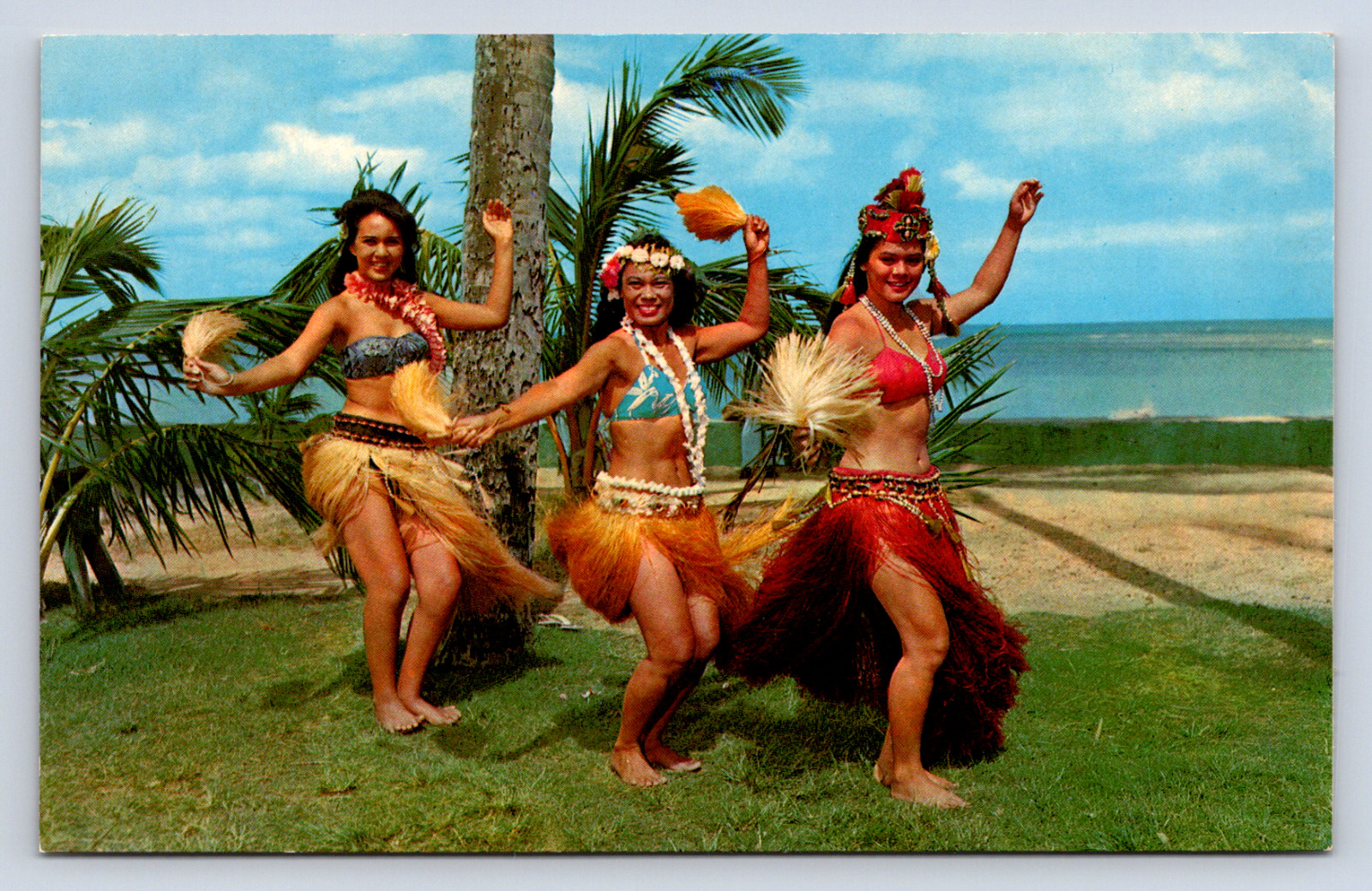 Vintage Postcard Tahitian dancers Kodak Hula Show Hawaii