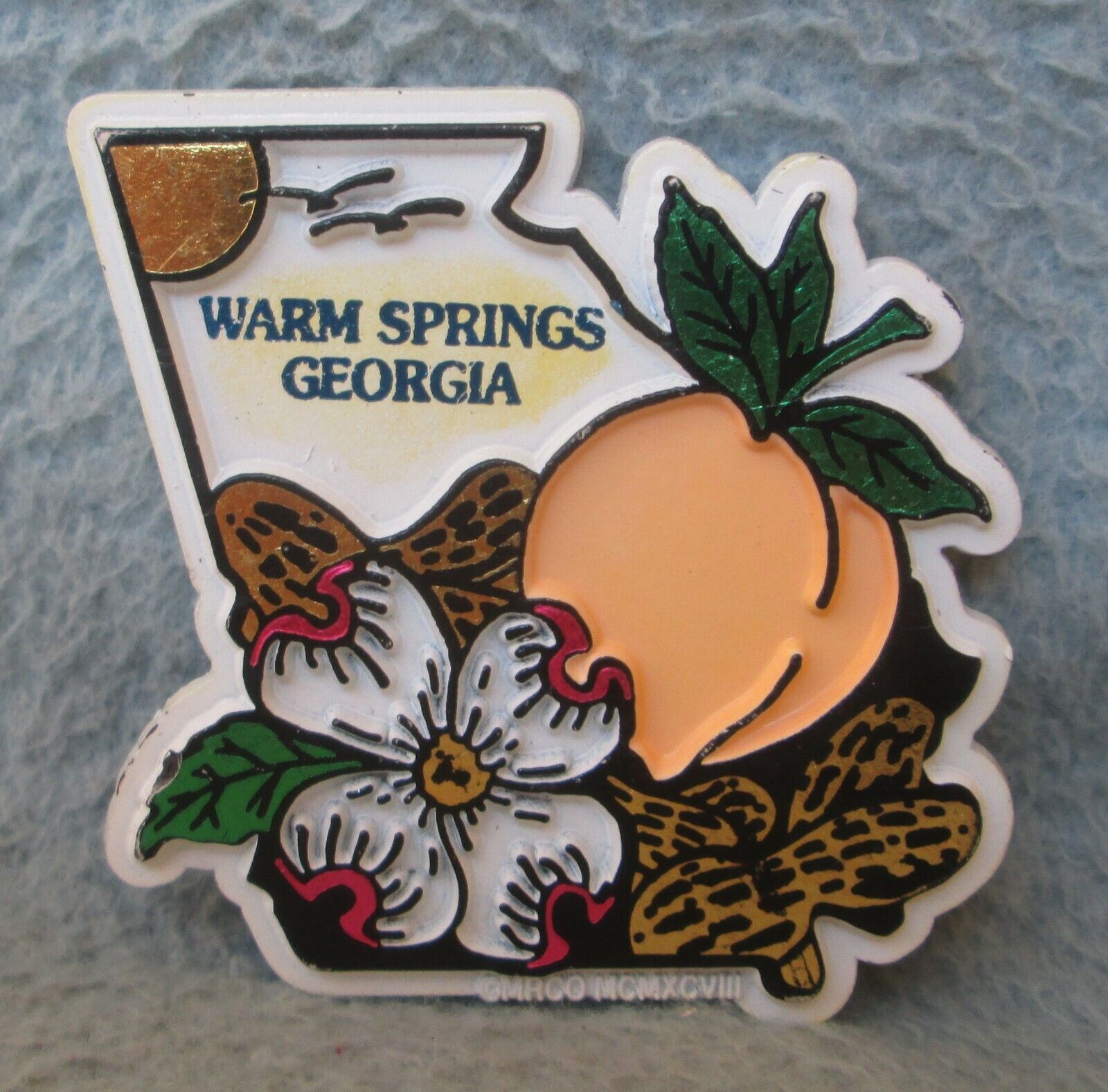 Peach Warm Springs Georgia Rubber Magnet Souvenir Travel Refrigerator