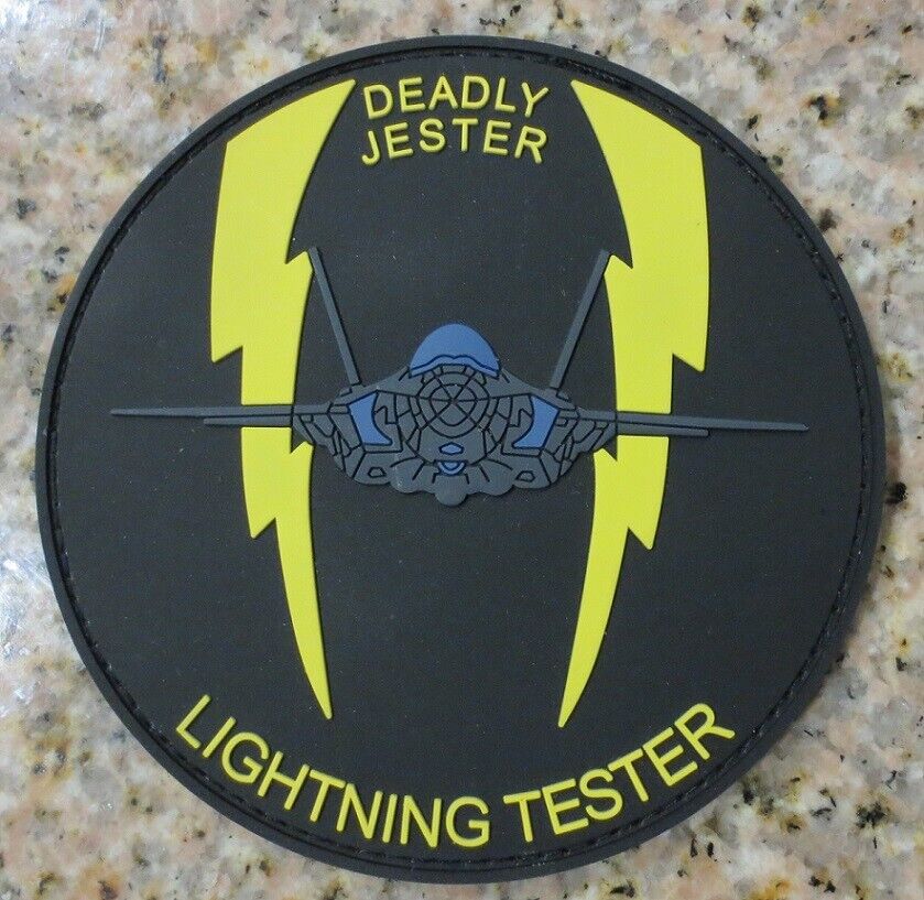 F-35 FLIGHT TEST SQUADRON 461st DEADLY JESTER LIGHTNING TESTER PVC PATCH WOW