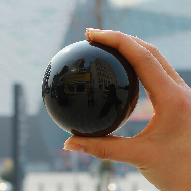 80MM Large Natural Black Obsidian Crystal Sphere Ball Healing Rock Stone DECOR