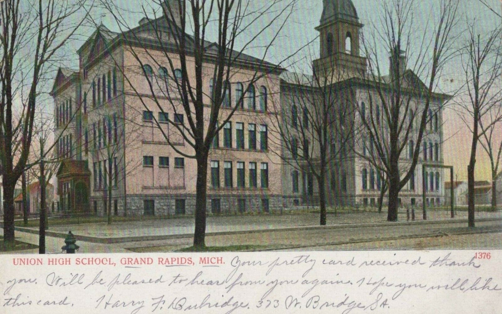 Grand Rapids Michigan Union High School  Posted 1901