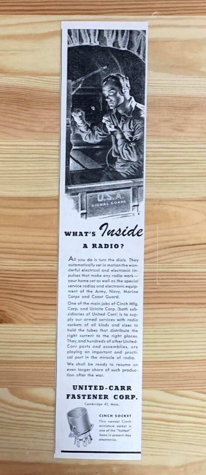 United Carr Fastener Electronic Supply For Military 1951 Vintage Print Ad #0136