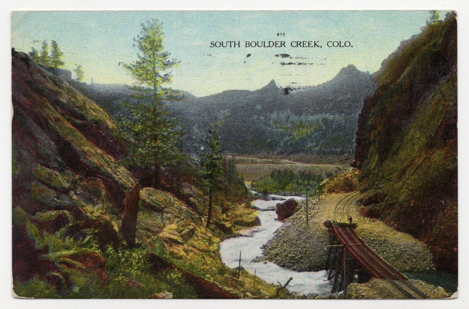 South Boulder Creek Colorado Trout Fishing Note 1909 Posted Postcard
