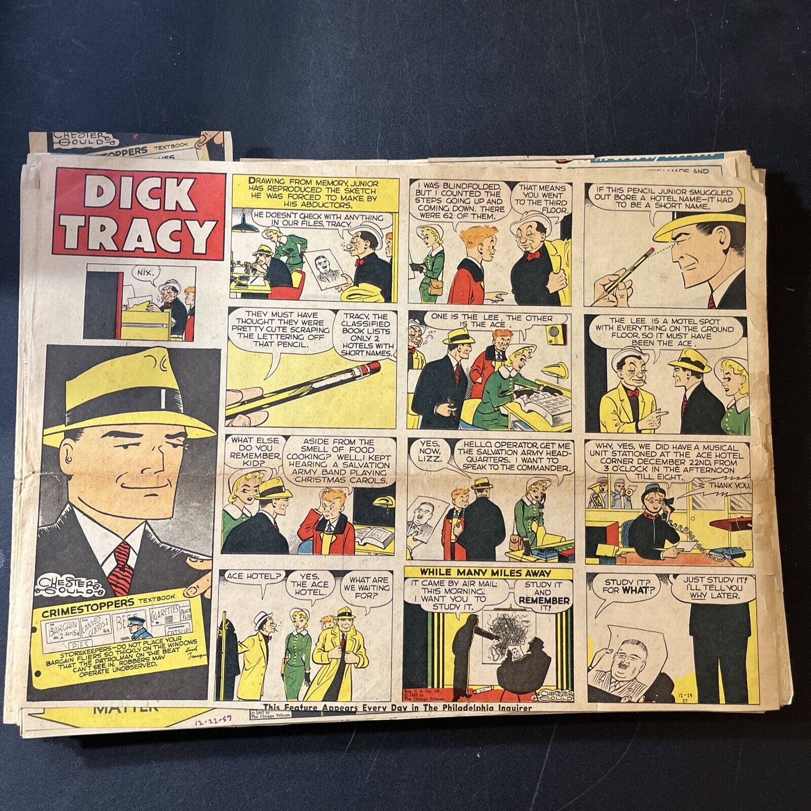 (104) Dick Tracy 1956-1957 Sunday Pages by Chester Gould Complete Years 10”x14”