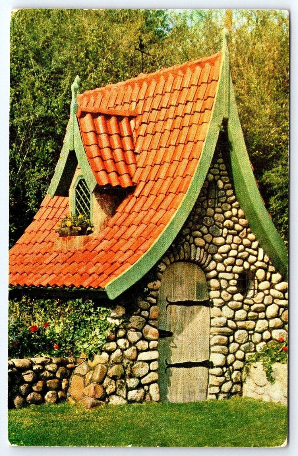 Fairytale Garden House By Ferdinand Sorensen Solvang CA California Postcard
