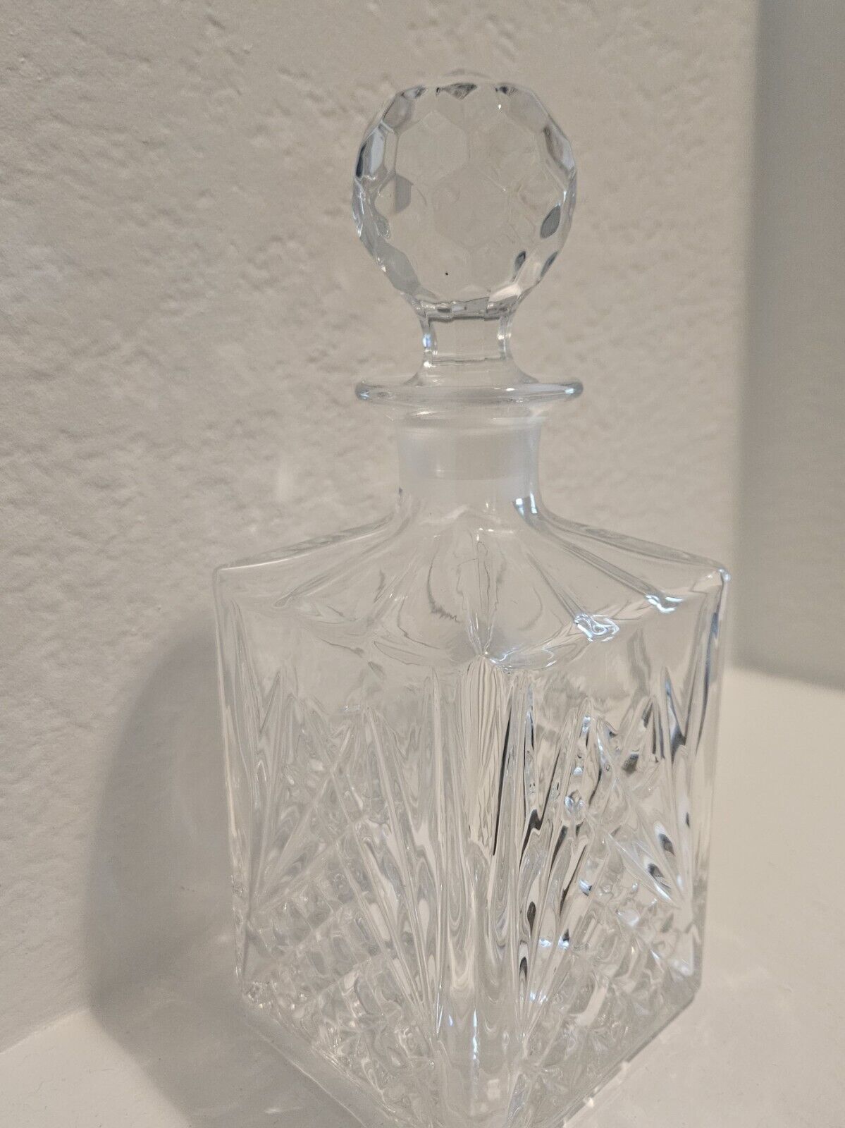 Vintage Heavy Cut Glass Crystal Decanter Whiskey Liquor Bourbon
