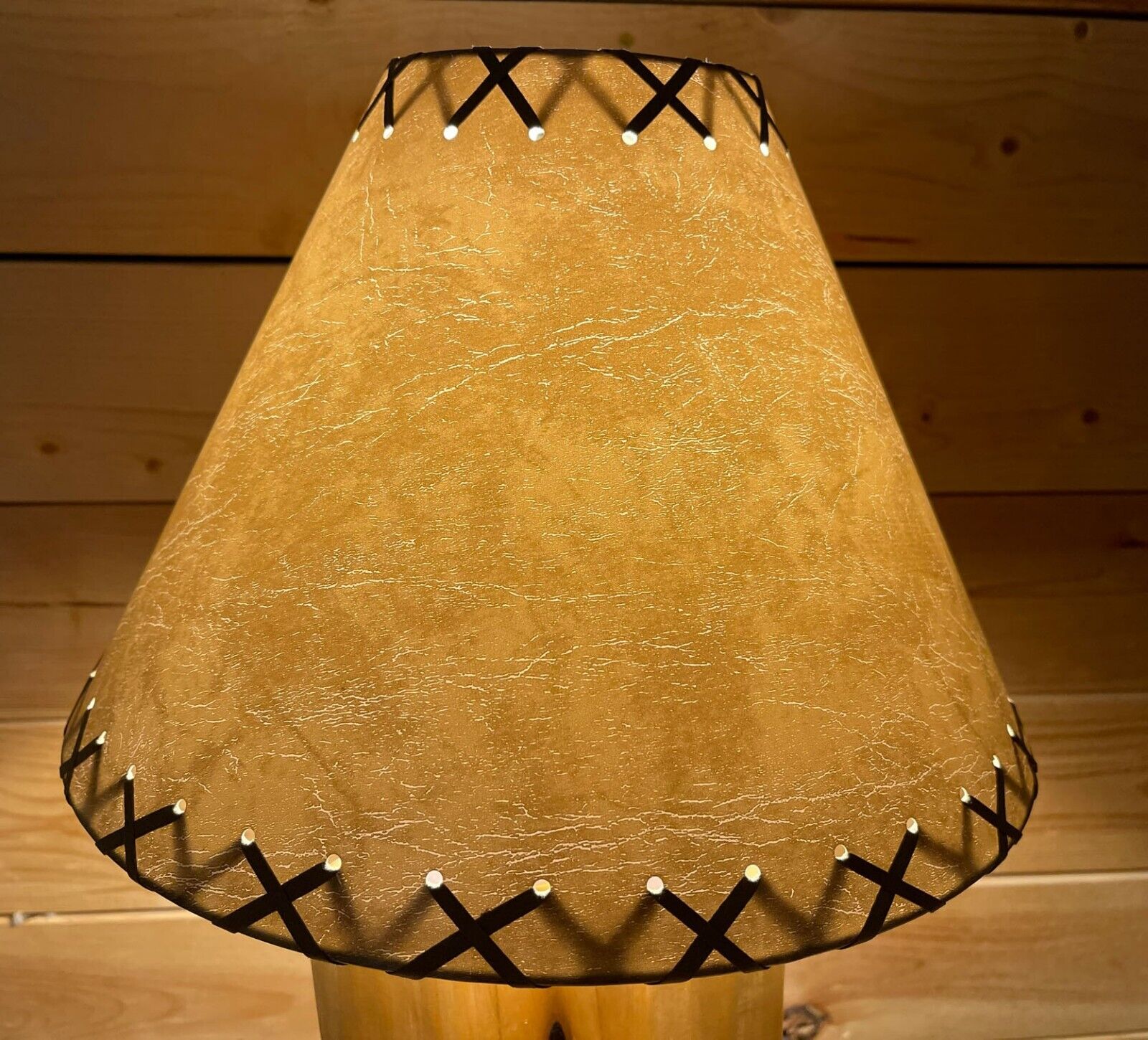 Rustic FAUX Leather Hardback Round Lamp Shade - 14