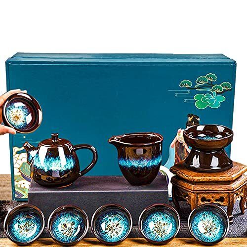 Chinese Tea Set Portable Teapot Set with 1 Teapot 6 Tea Cups 1 Gongdao