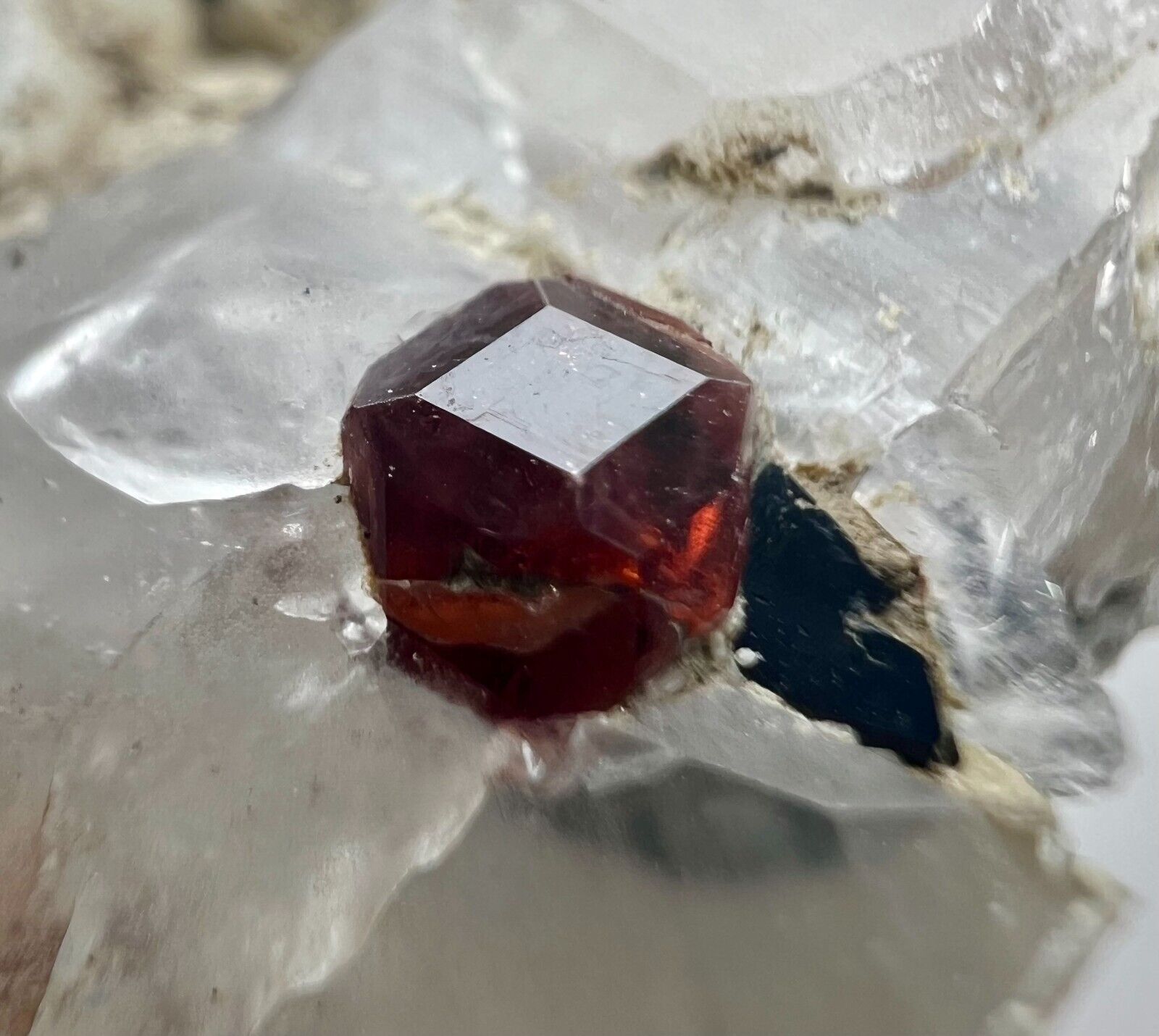 Top Spessartine Garnet Crystals With Black Tourmaline. Skardu, PAK 268 GM.
