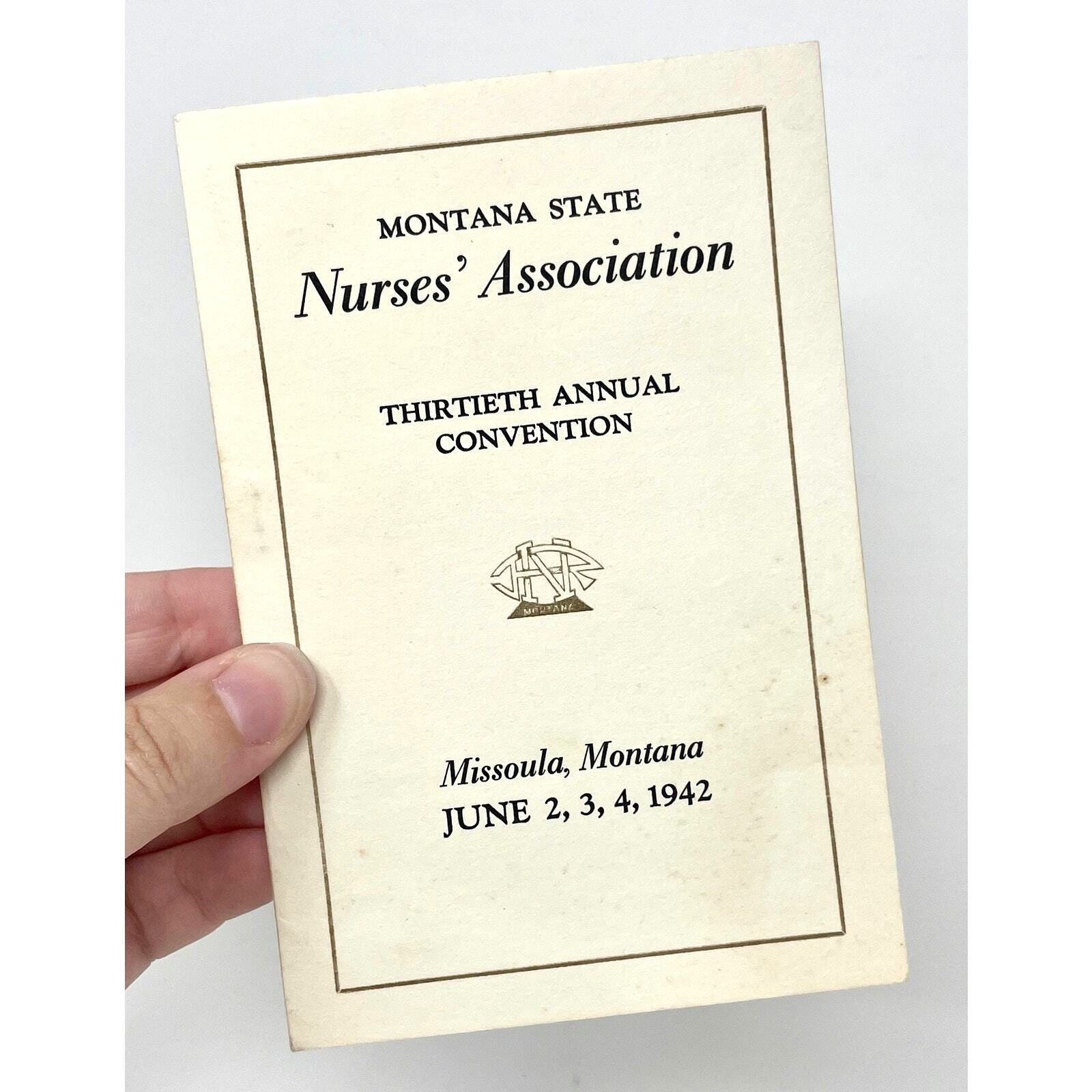 Vintage 1942 Montana State Nurses' Association Convention Program