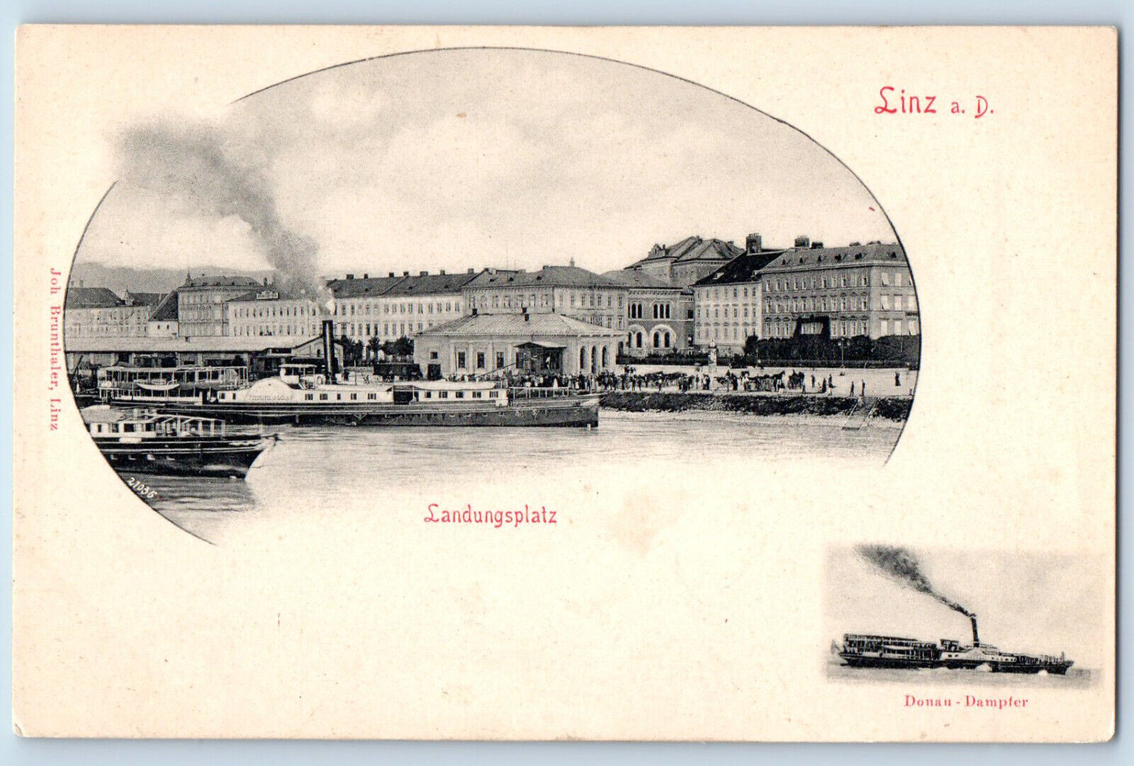 Linz Upper Austria Austria Postcard Landing Site Donau Steamer c1905