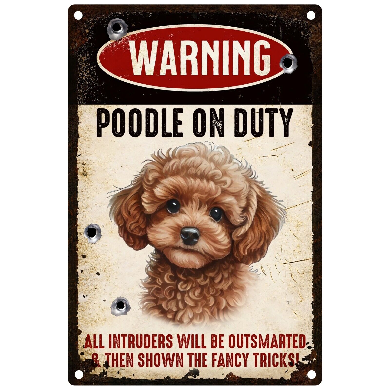Funny Poodle Welcome Sign For Front Door - 8x12 / 12x18\