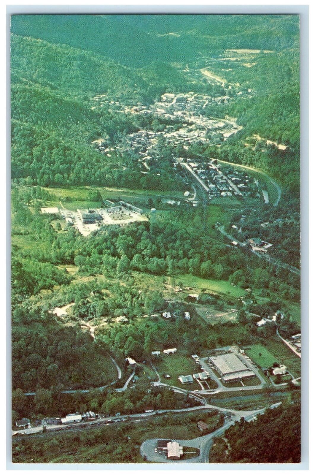 c1960's Aerial View Of Whitesburg Kentucky KY Unposted Residence Trees Postcard
