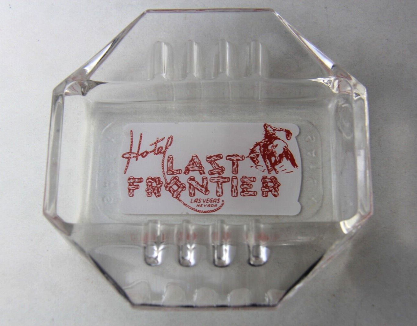 VINTAGE 1950'S HOTEL LAST FRONTIER GLASS ASHTRAY LAS VEGAS NV CASINO BY SAFEX