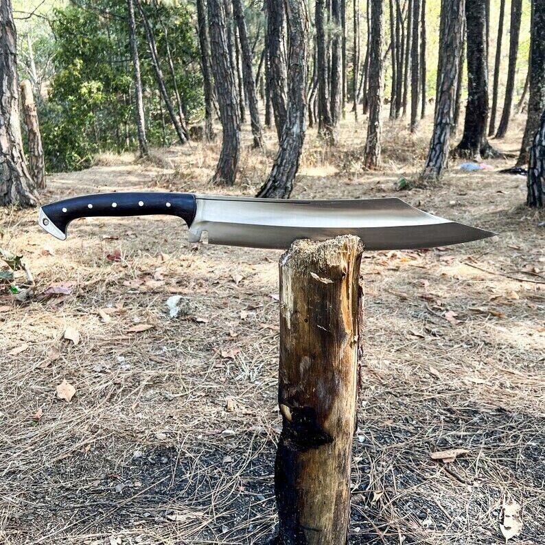 Custom Handmade Carbon Steel Blade Viking Machete Sword | Hunting Sword Camping