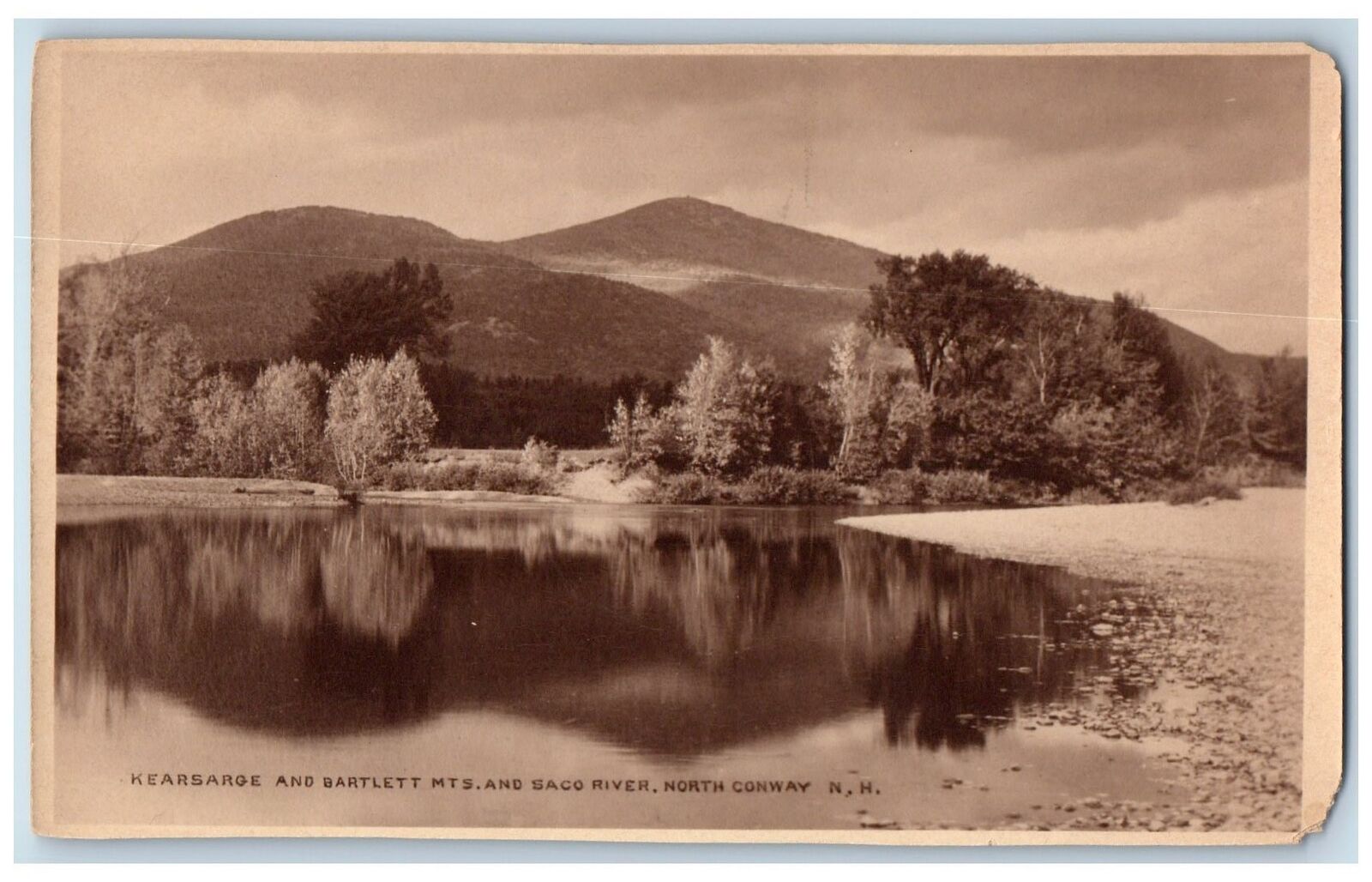 c1905\'s Mt. Kearsarge And Bartlett Mts. And Saco River North Conway NH Postcard