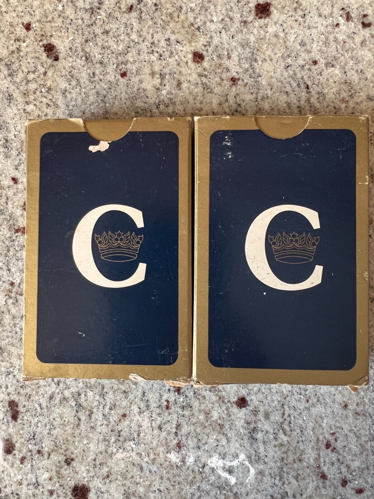 2 decks Concorde British Airways playing cards, single Crown in C logo, 1 sealed