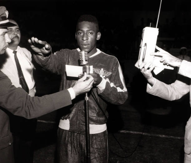 Football Brazil's Pele having been called up for national service OLD PHOTO