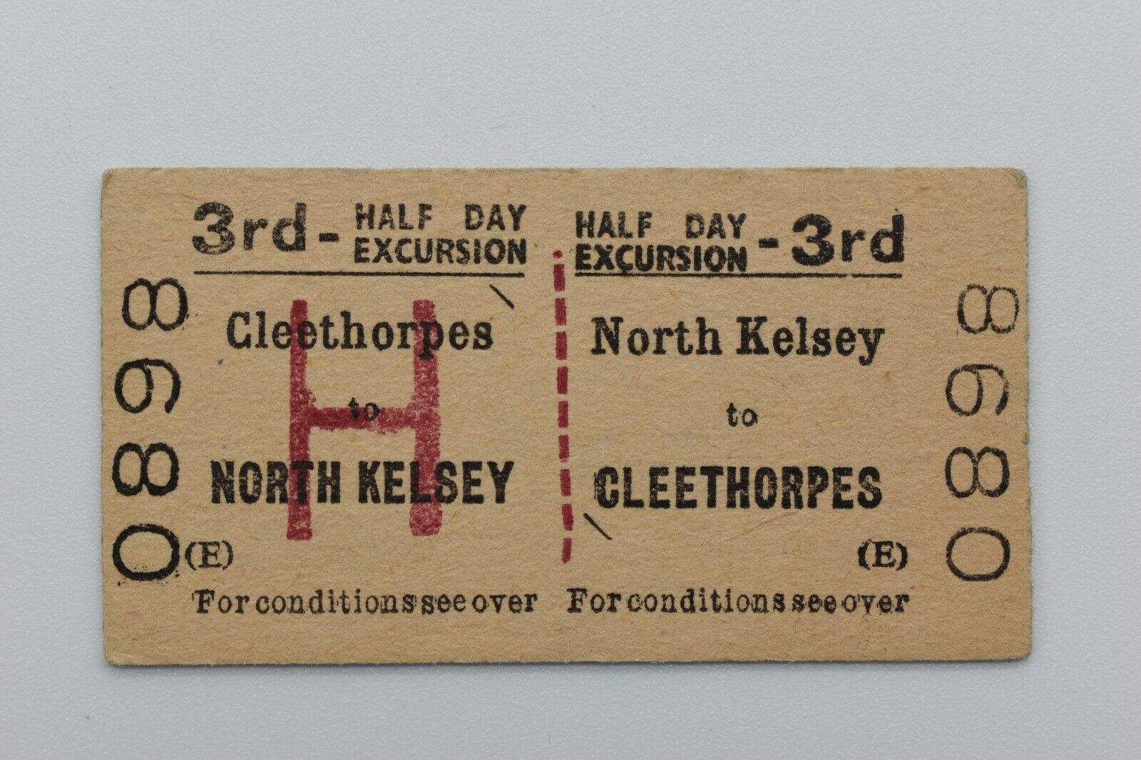 BTC British Railway Ticket No 0898 NORTH KELSEY to CLEETHORPES