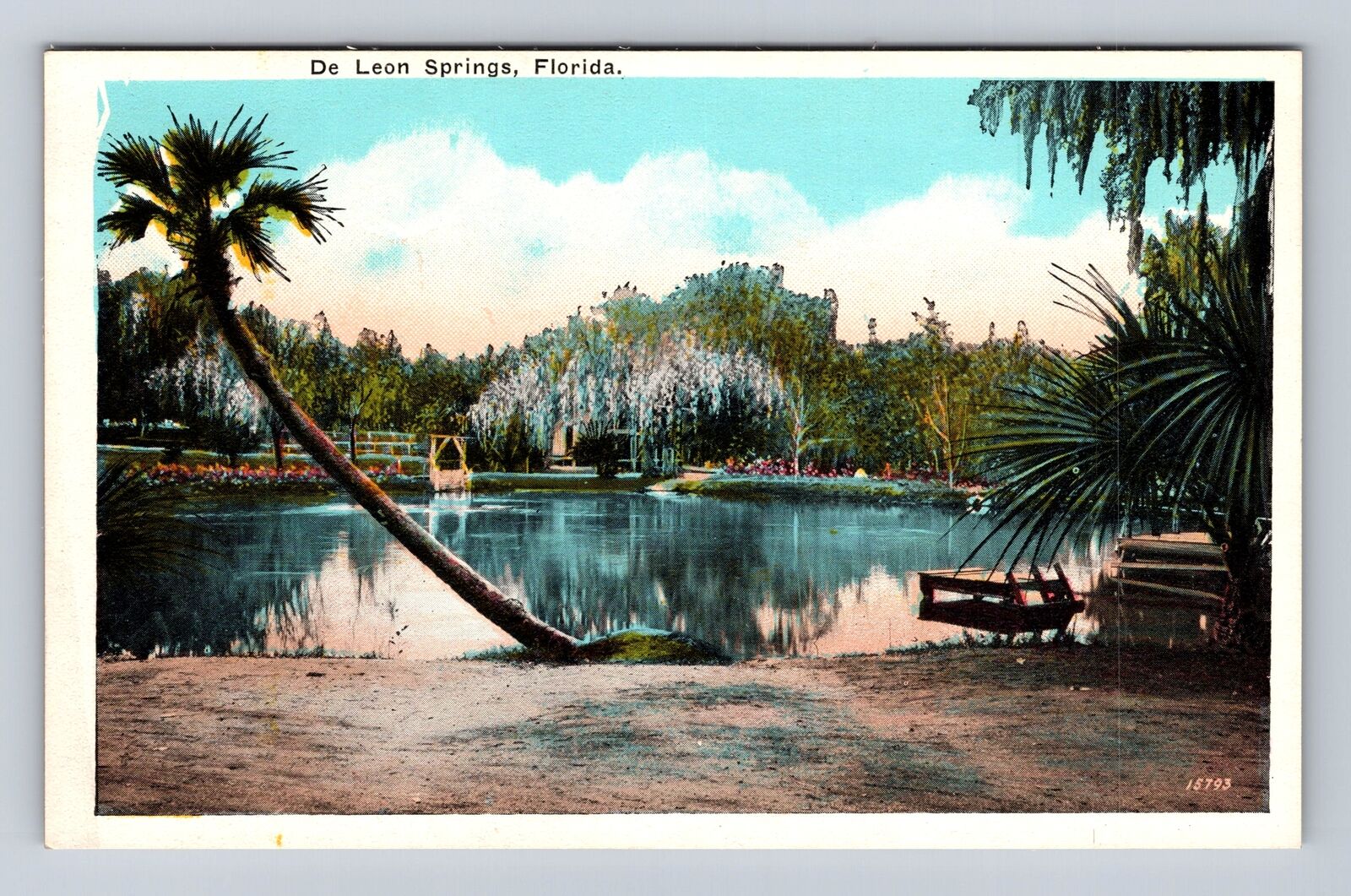 De Leon Springs FL-Florida, Scenic View Of Lake Area, Antique, Vintage Postcard