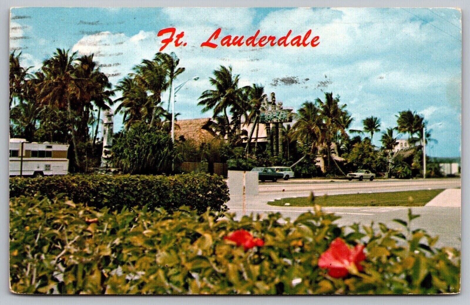 Fort Lauderdale Florida Mai Kai Restaurant Streetview Chrome Cancel WOB Postcard
