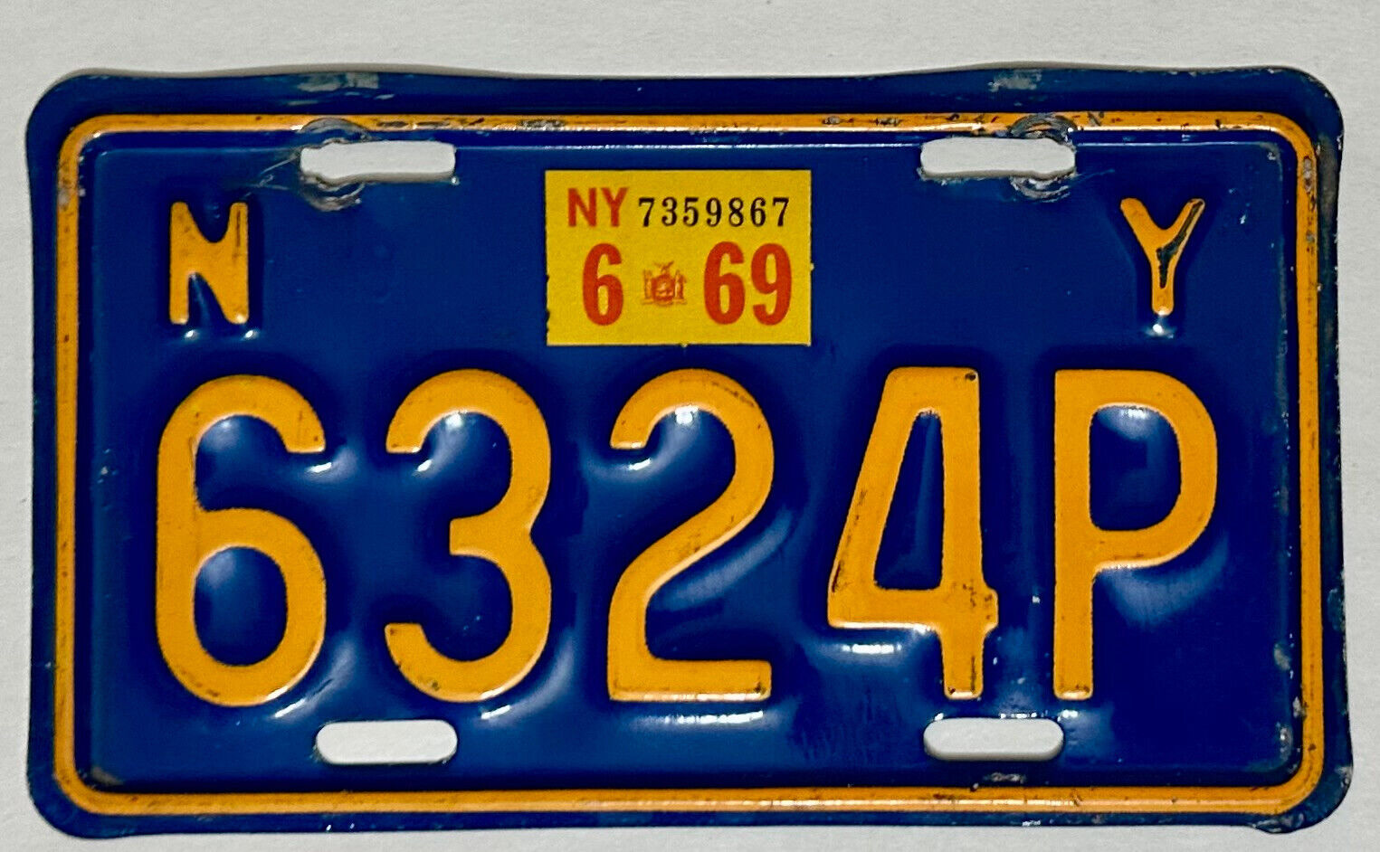 1969 NEW YORK Motorcycle License Plate - 1966-1973 Series - #6324P