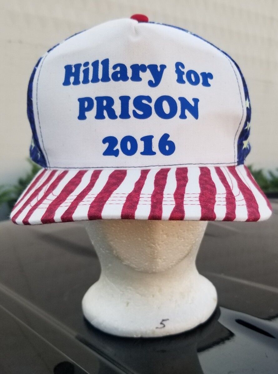 Hillary Clinton For Prison 2016 Cap Hat American Flag Stars & Stripes Snapback