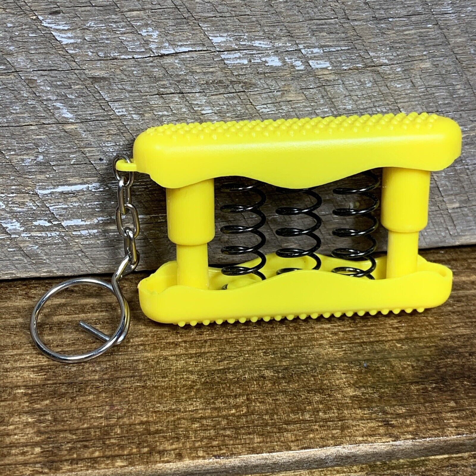 Vintage Hand Exerciser Yellow Keychain Strengthener