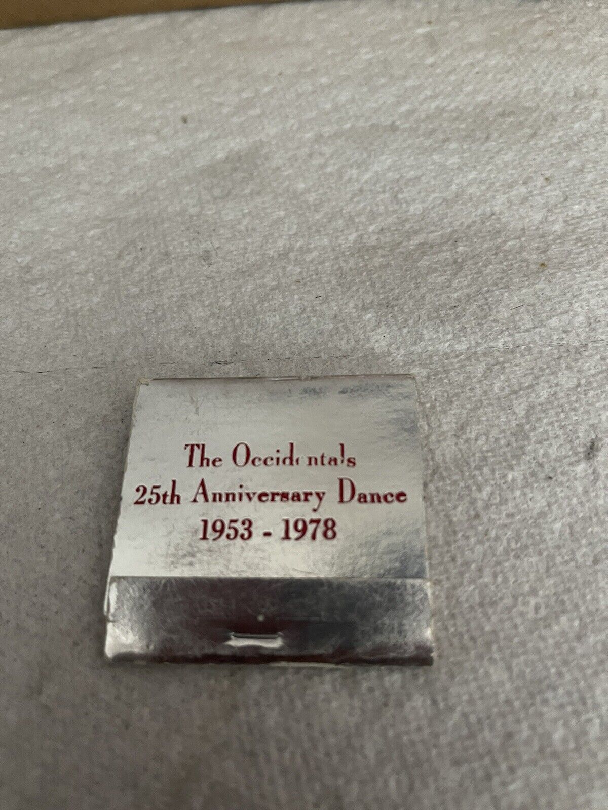 Vintage Matchbook Unused The Occidental’s 25th Anniversary Dance 1953-1978