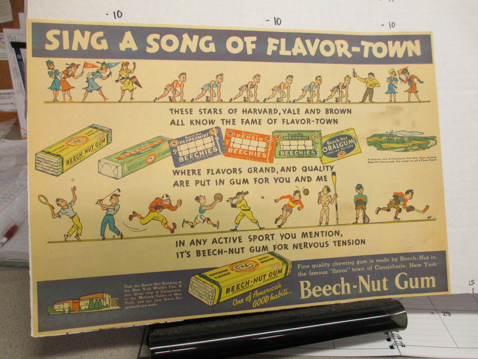 newspaper ad 1930s BEECH NUT chewing gum sports baseball golf hockey football