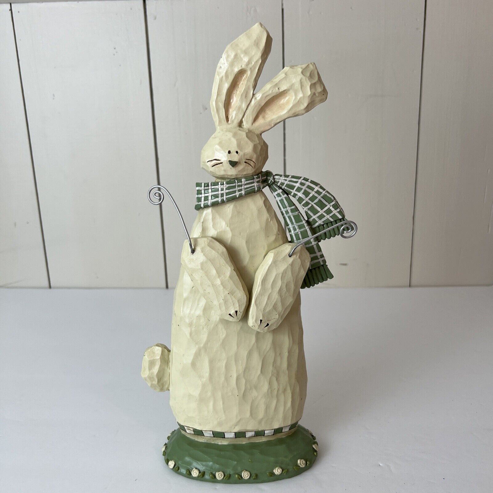 Kurt Adler Bunny Rabbit in Scarf  Card Holder Very Heavy 12.5”t Easter