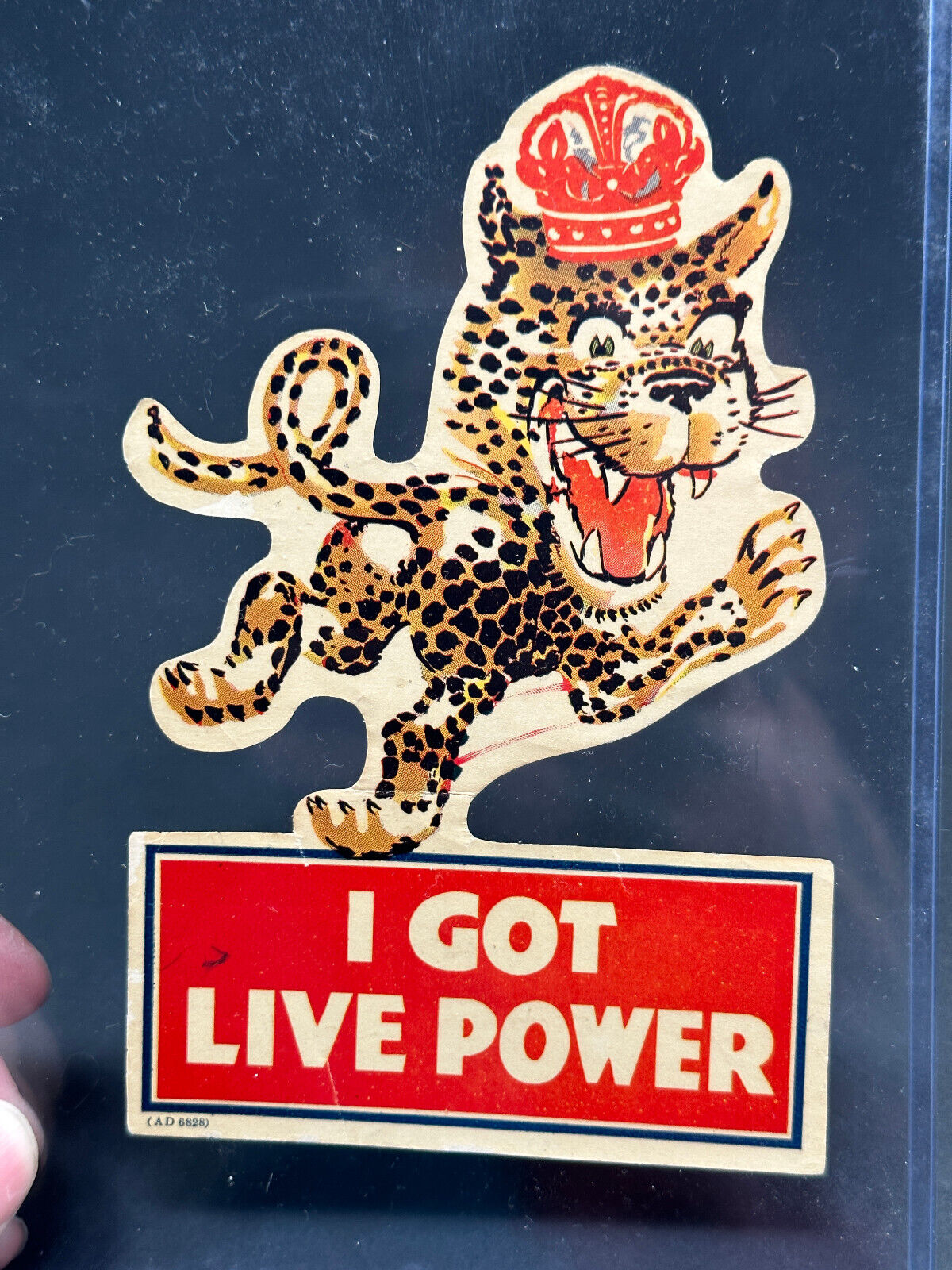 vtg RARE \'I Got Live Power\' Red Crown Gasoline Advertising sticker diecut gas