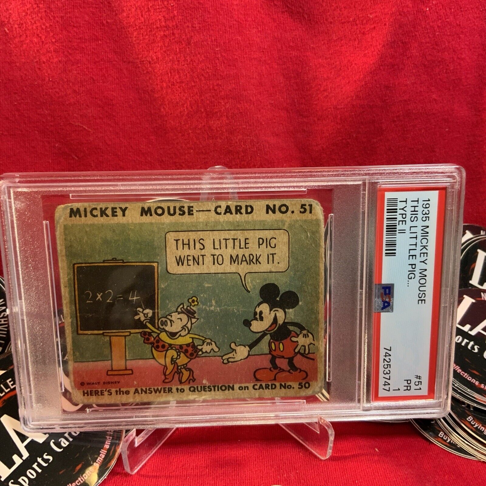 1935 Mickey Mouse Gum Card Type II This Little Pig.. #51 Walt Disney PSA PR 1
