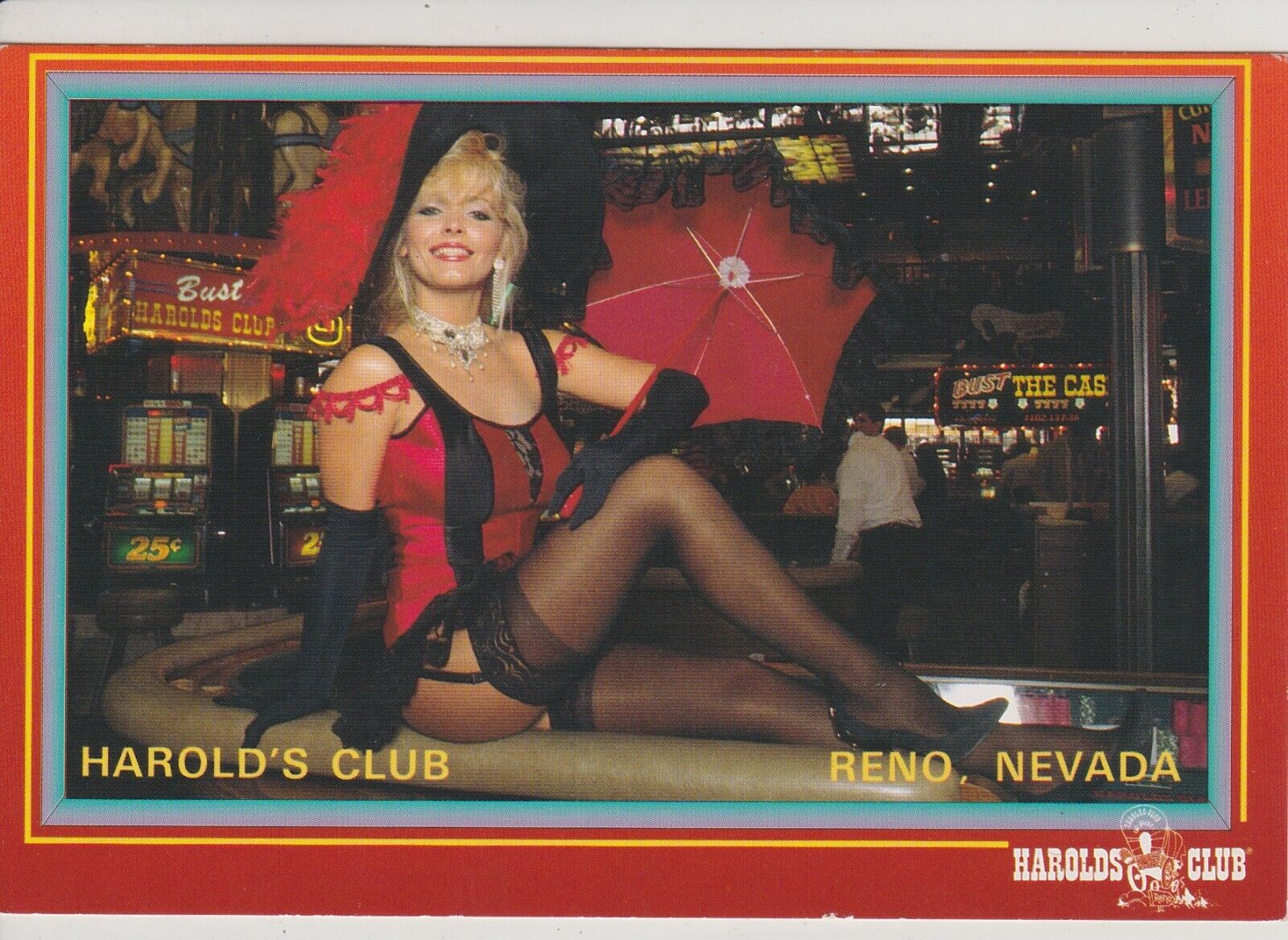 Dancer Girl in Sexy Lingerie. Harold\'s Club Casino. Reno  Risque Postcard  Pinup