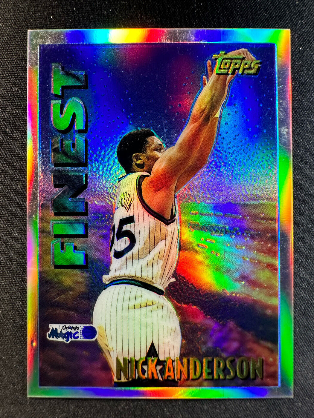 1995-96 Topps Finest Basketball M7 Nick Anderson Mystery Hot Hands Refractor EX