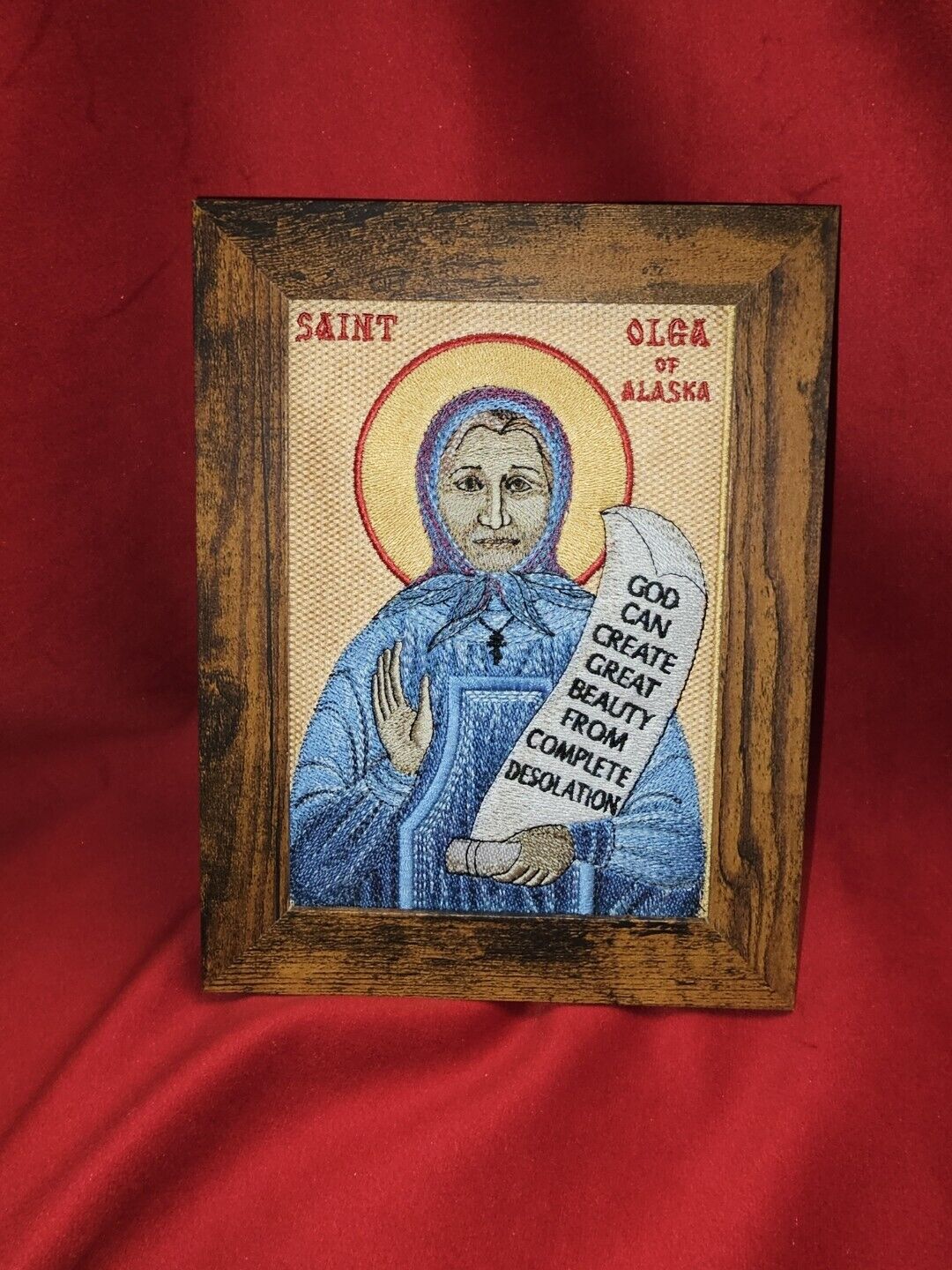 Saint Olga of Alaska - 5x7 Embroidered Byzantine Orthodox Icon