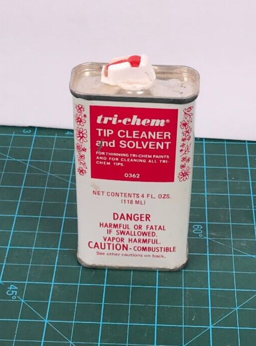 Vintage Flip Top Can Tri-Chem Tip Cleaner & Solvent Vintage Can