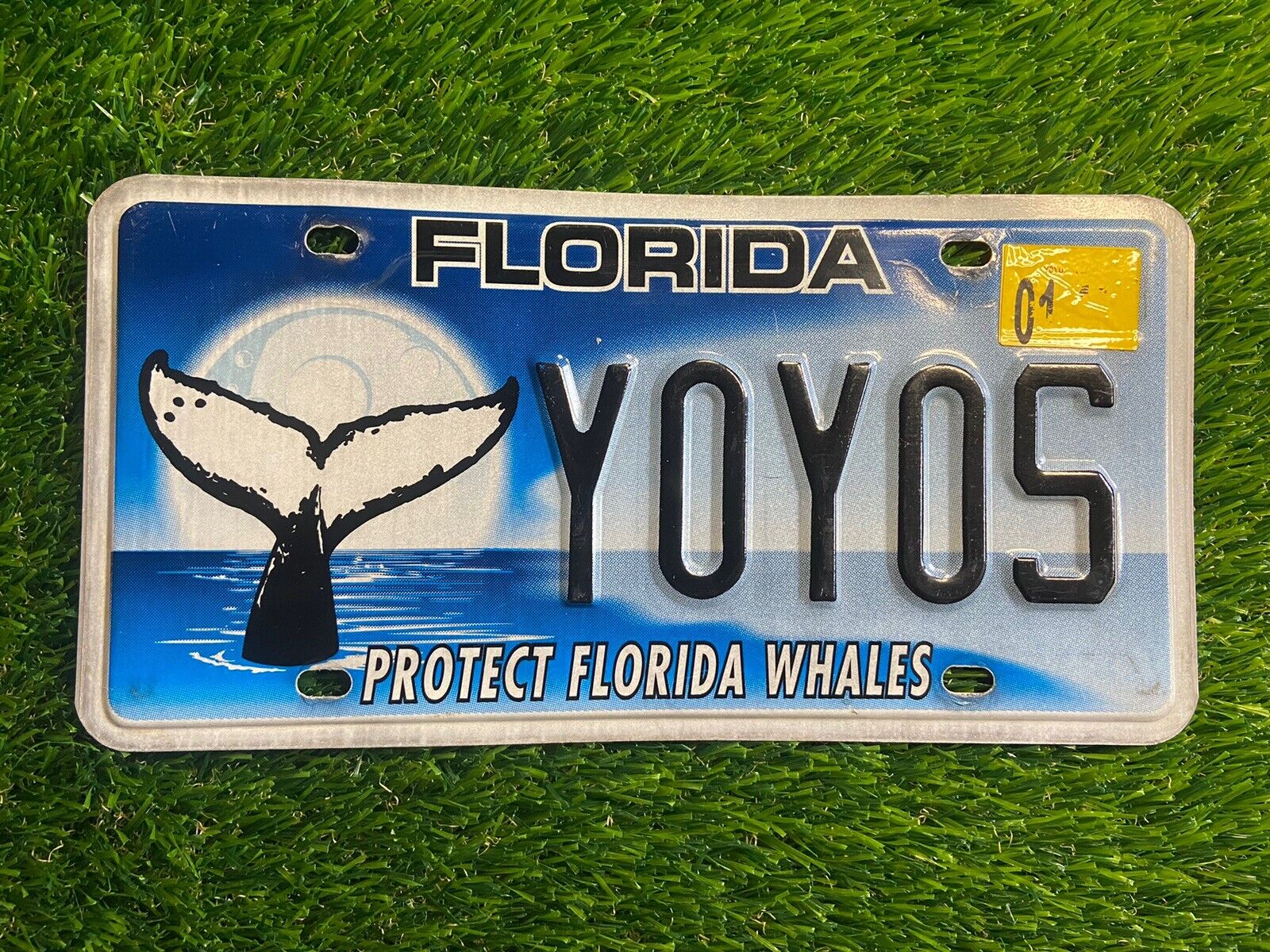 Florida Protect Florida Whales License Plate YOYOS Expired Jan 2012