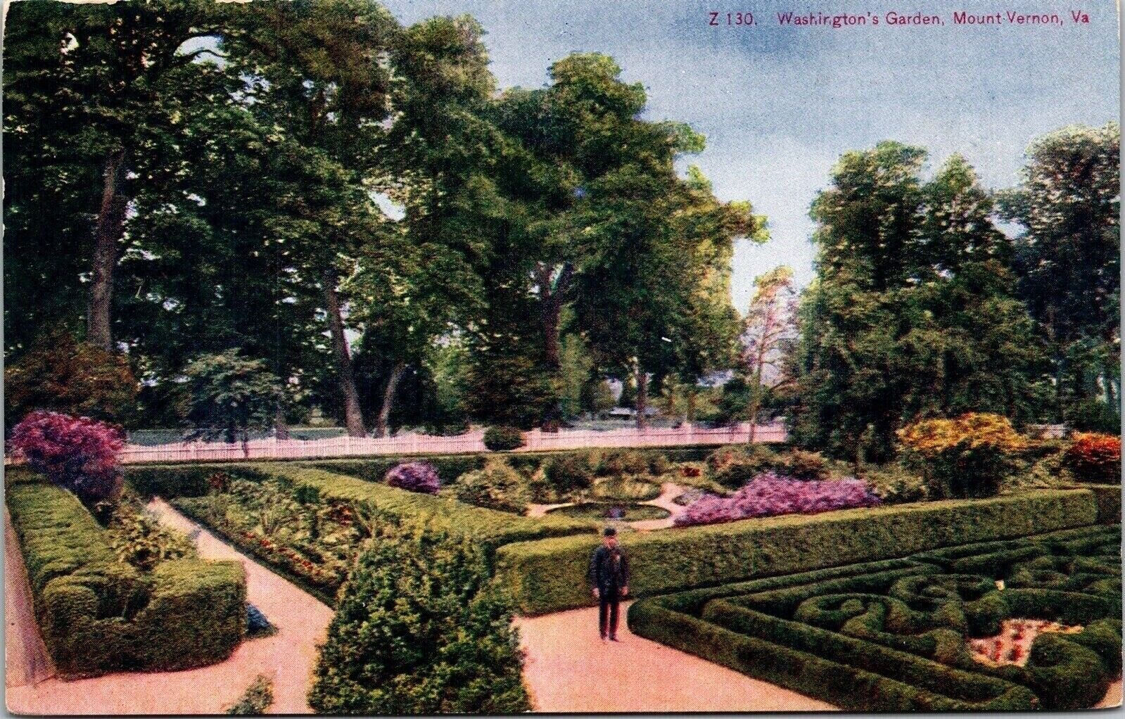 Washington Garden Mount MT Vernon VA Virgina Antique Postcard DB UNP Unused