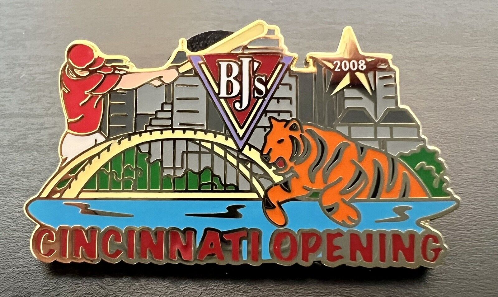 BJ’s Restaurant 2008 Cincinnati Grand Opening Pin RARE