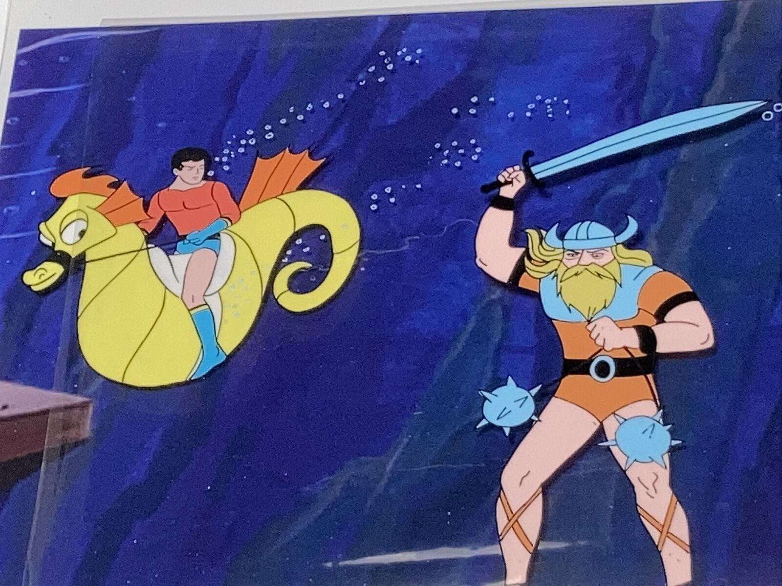 Aquaman Cel Filmation Hand Painted Production Lad Imp Warrior  1968 +Background