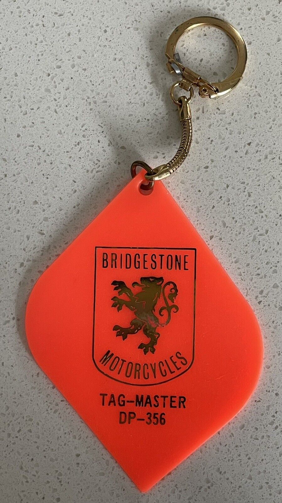 Bridgestone Motorcycles Vintage Key Chain Orange Plastic