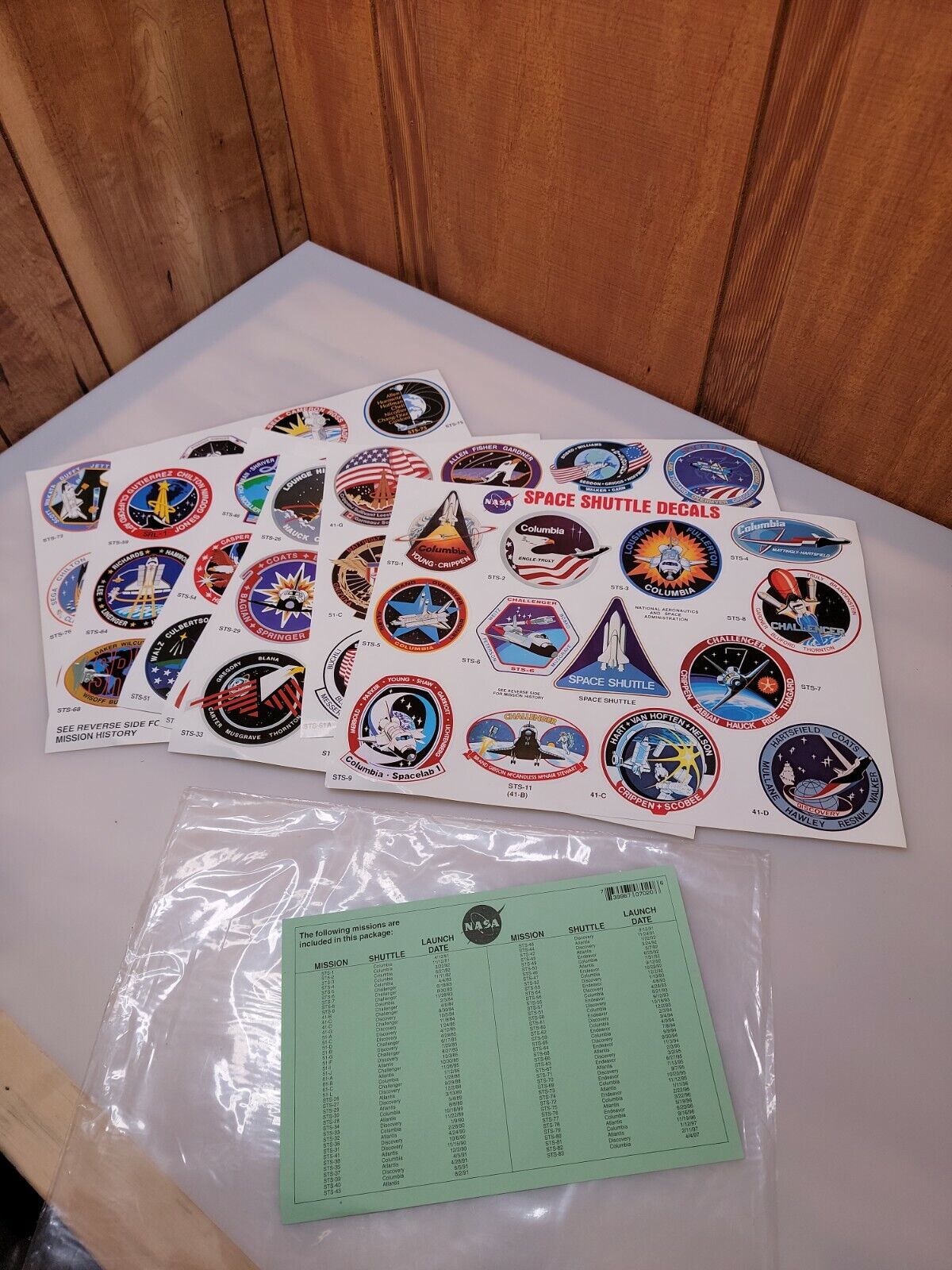 Space Shuttle Decals Stickers 40+ ALL MISSIONS RARE NASA