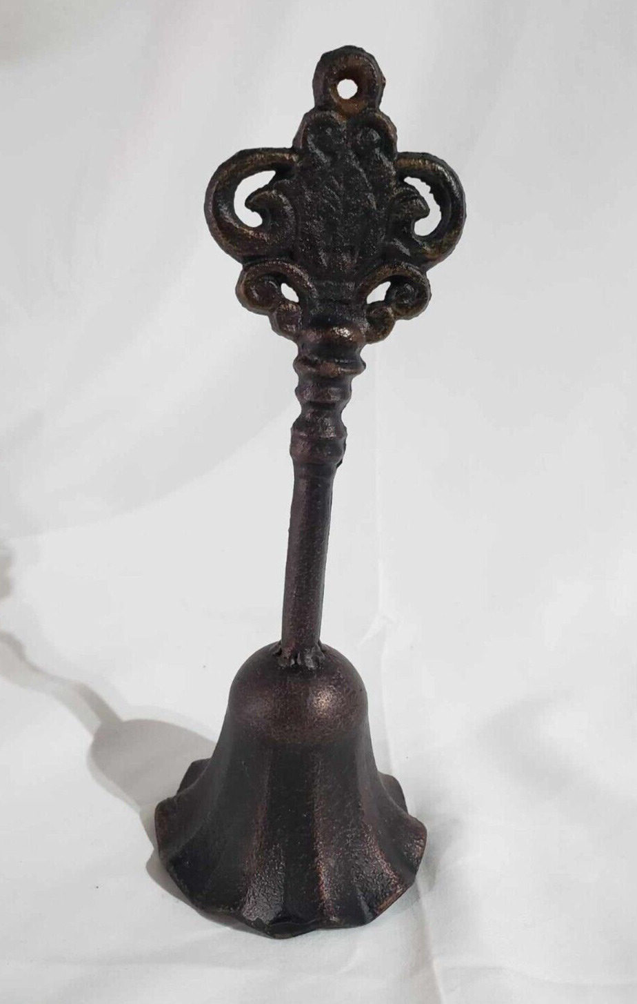 Vintage cast iron handheld bell tabletop décor farmhouse cottagecore collectible