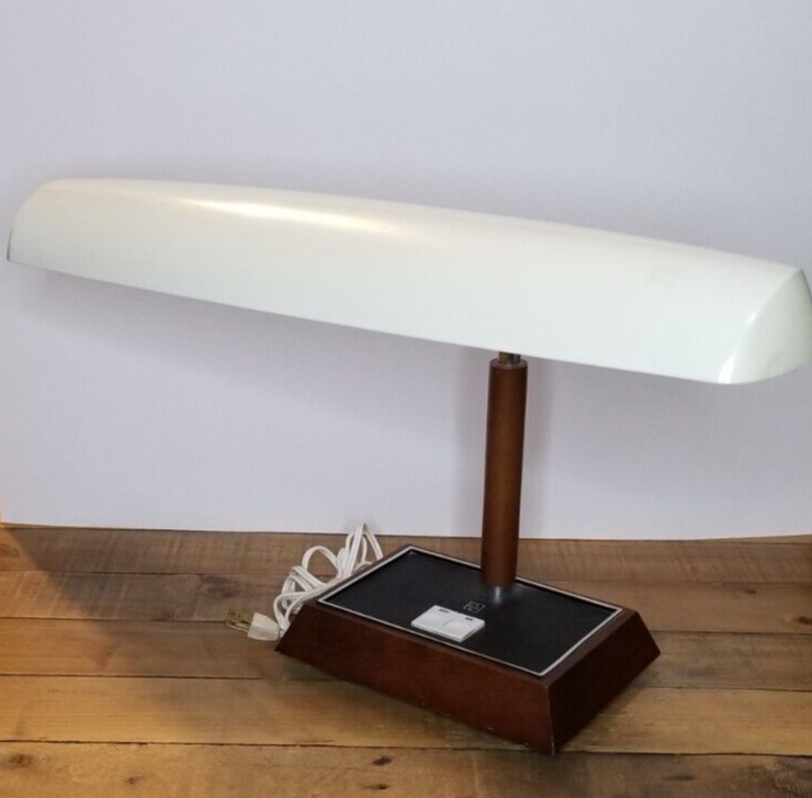 VTG Panasonic Fluorescent Desk Lamp Adjustable Neck Mid Century Modern - Works
